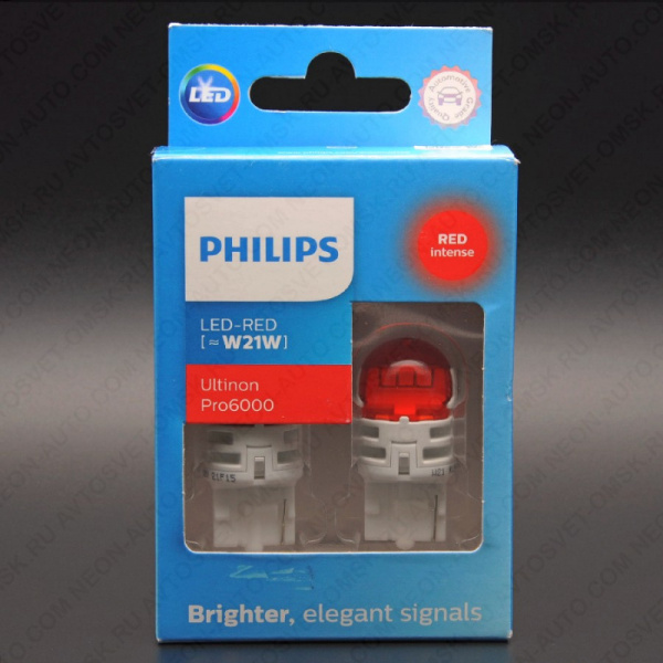 ��������� ������������ 12V W21W Red Ultinon Pro6000 (�-�) 11065RU60X2 Philips
