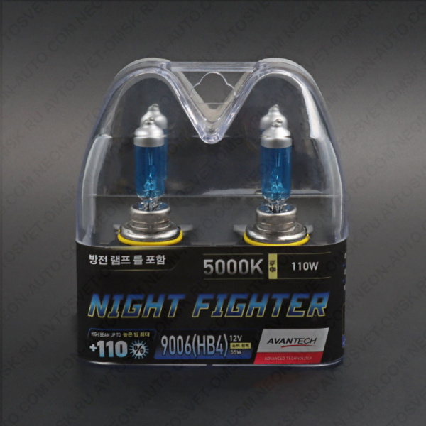 ��������� 12V HB4 55W (110W) 5000K NIGHT FIGHTER (�-�) AB5006 Avantech