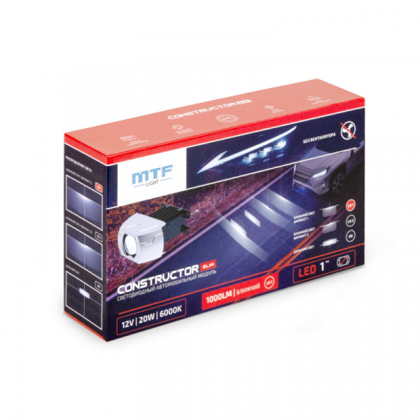 ����� 12V 1.0" LED 6000K 1CH 20W Low Beam Constructor Slim B1 12���. MTF