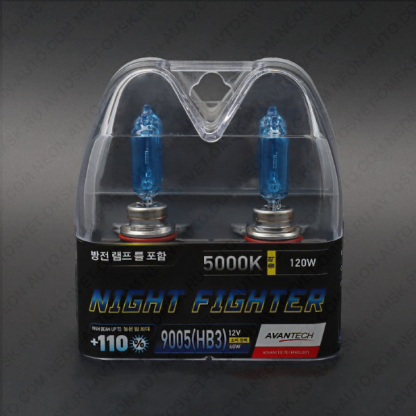 ��������� 12V HB3 65W (120W) 5000K NIGHT FIGHTER (�-�) AB5005 Avantech