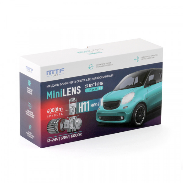 ��������� ������������ 12-24V H11 MINILENS 6000K ML11K6 MTF