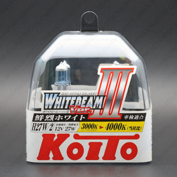��������� 12V H27/2 27W (55W) 4000K WHITEBEAM III (�-�) P0729W Koito
