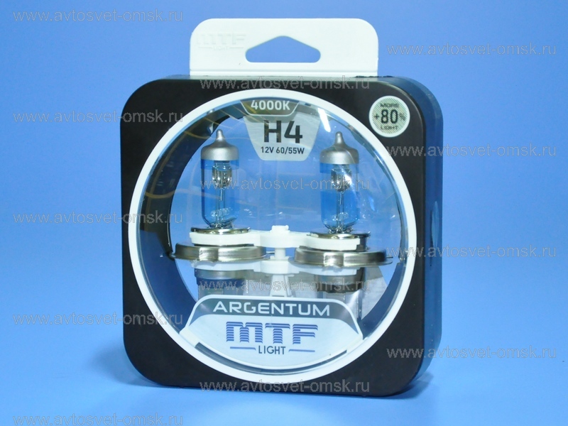 ��������� 12V H4 60/55W 4000K ARGENTUM+80% (�-�) H8A1204 MTF
