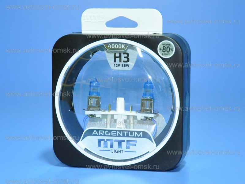 ��������� 12V H3 55W 4000K ARGENTUM+80% (�-�) H8A1203 MTF