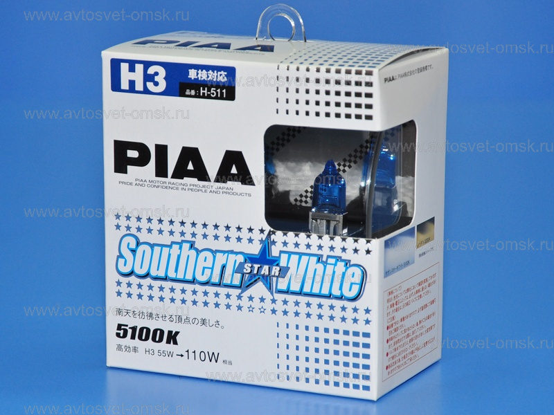 ��������� 12V H3 55W (110W) 5100K SOUTHERN WHITE (�-�) H-511 PIAA