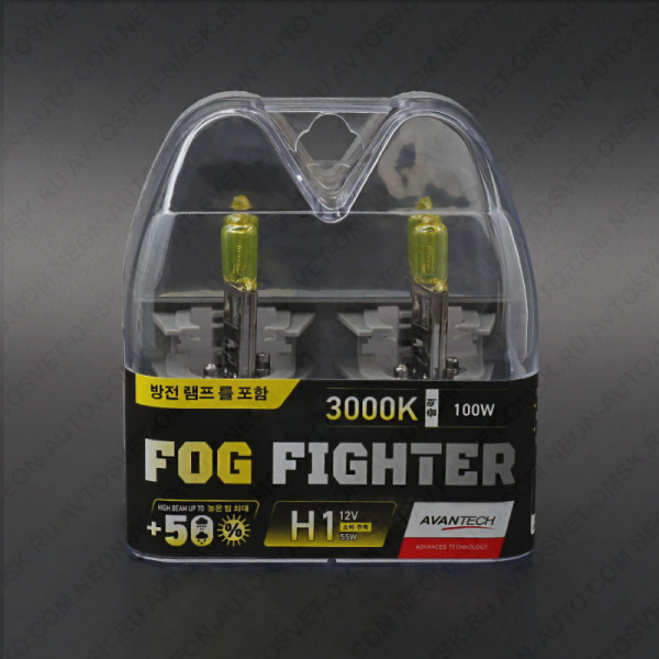 ��������� 12V H1 55W (100W) 3000K FOG FIGHTER (�-�) AB3001 Avantech